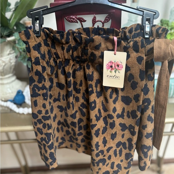 Entro High Waist Wrap Leopard Print Mini Skort Shorts Skirt Side Bow Sz S NWT - Picture 11 of 11